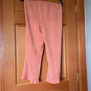 Dia knitwear capris. Coral with green stripe.